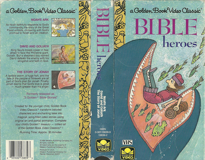 BIBLE HEROES A GOLDEN BOOK VIDEO CLASSIC VHS COVER