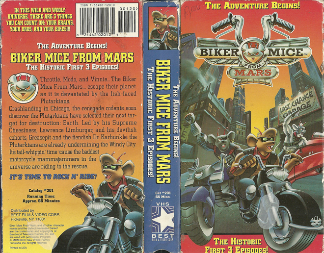 BIKER MICE FROM MARS : THE ADVENTURE BEGINS VHS COVER