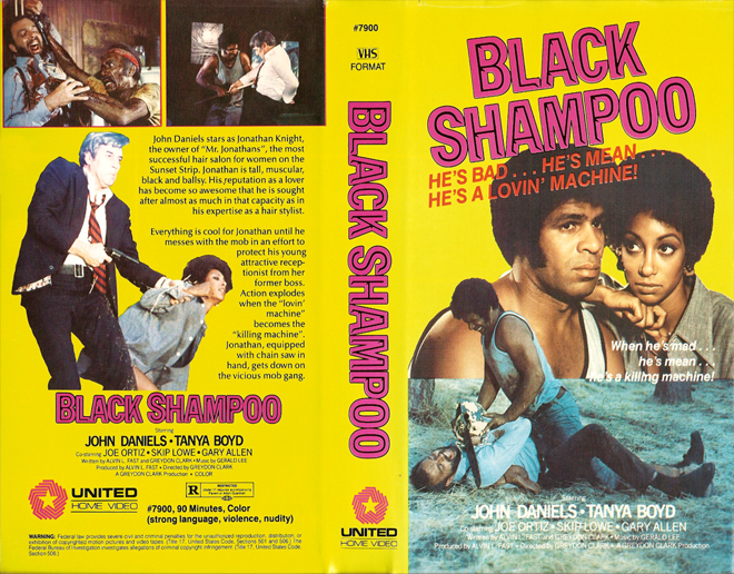 BLACK SHAMPOO UNITED HOME VIDEO VHS COVER