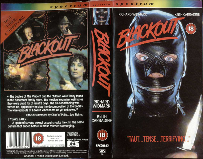 BLACKOUT HORROR VHS COVER, VHS COVERS