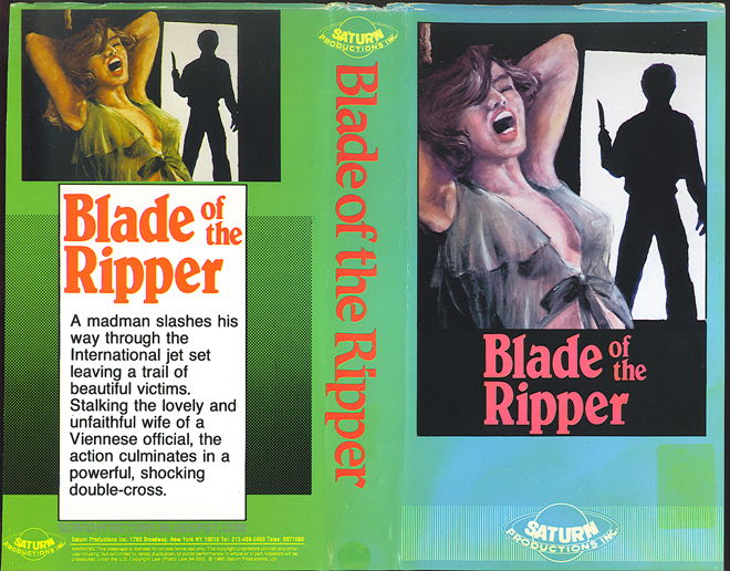 BLADE OF THE RIPPER, SATURN PRODUCTIONS INC, BIG BOX, HORROR, ACTION EXPLOITATION, ACTION, HORROR, SCI-FI, MUSIC, THRILLER, SEX COMEDY,  DRAMA, SEXPLOITATION, VHS COVER, VHS COVERS, DVD COVER, DVD COVERS
