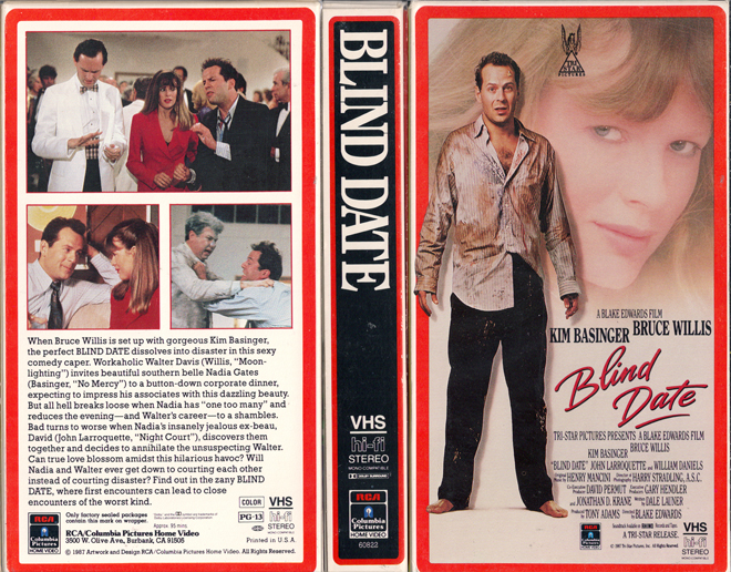 BLIND DATE BRUCE WILLIS VHS COVER