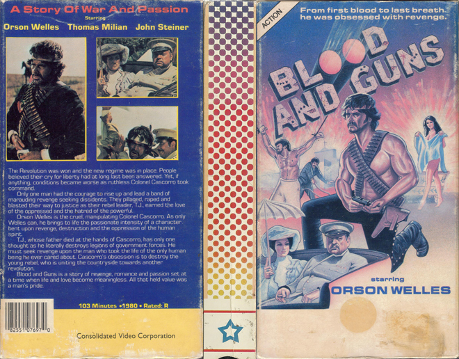 BLOOD AND GUNS VHS COVER, VHS COVERS