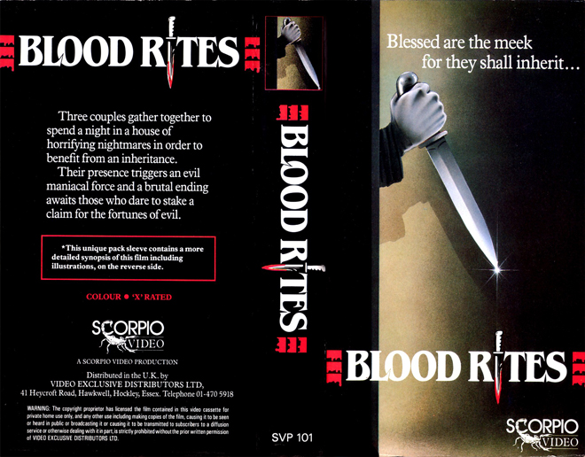 BLOOD RITES SCORPIO VIDEO VHS COVER