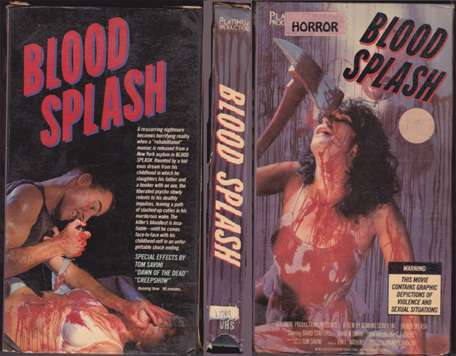 BLOOD SPLASH SHOT ON SHITEO VHS COVER