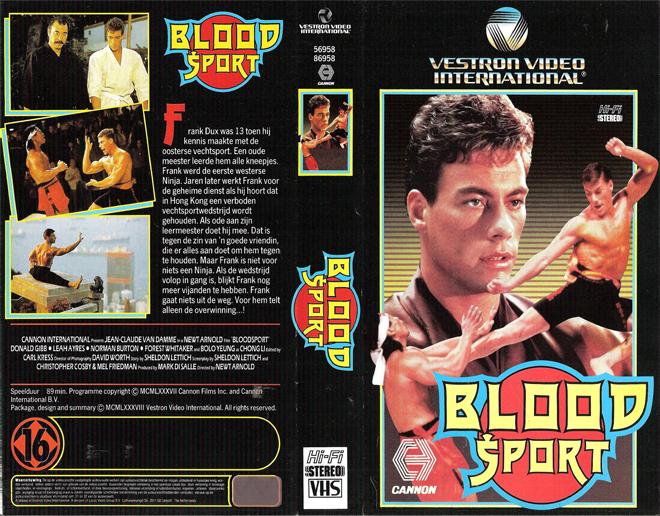 BLOOD SPORT VHS COVER