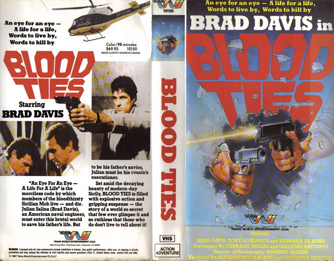 BLOOD TIES VHS COVER, VHS COVERS