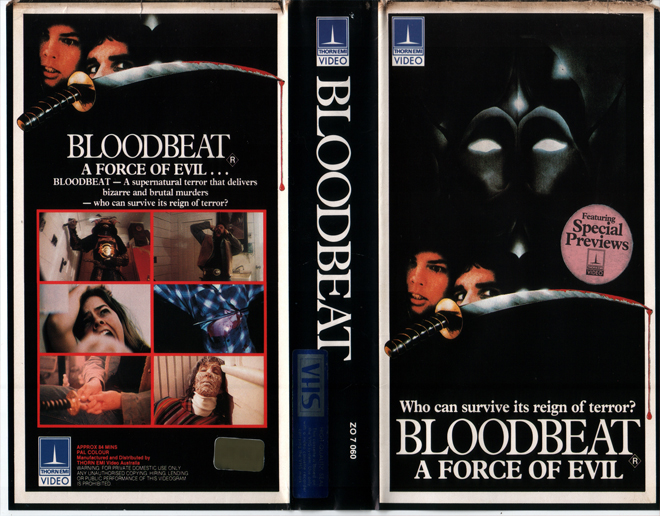 BLOODBEAT A FORCE OF EVIL, ACTION VHS COVER, HORROR VHS COVER, BLAXPLOITATION VHS COVER, HORROR VHS COVER, ACTION EXPLOITATION VHS COVER, SCI-FI VHS COVER, MUSIC VHS COVER, SEX COMEDY VHS COVER, DRAMA VHS COVER, SEXPLOITATION VHS COVER, BIG BOX VHS COVER, CLAMSHELL VHS COVER, VHS COVER, VHS COVERS, DVD COVER, DVD COVERS