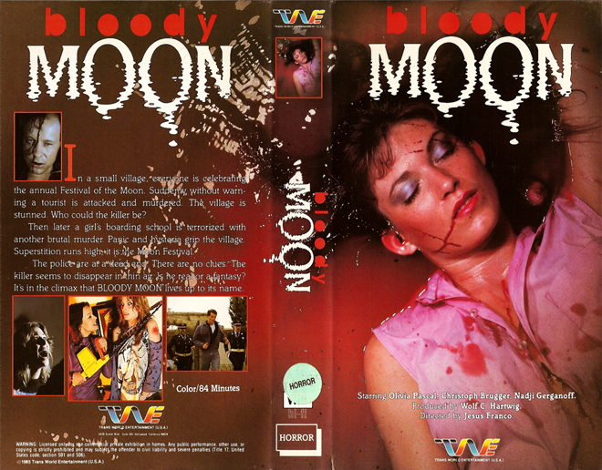 BLOODY MOON VHS COVER, VHS COVERS