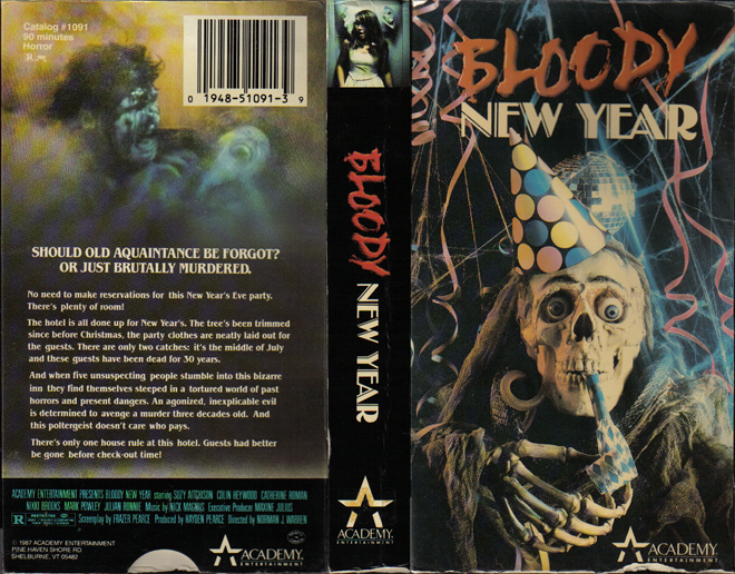 BLOODY NEW YEAR VHS COVER, VHS COVERS