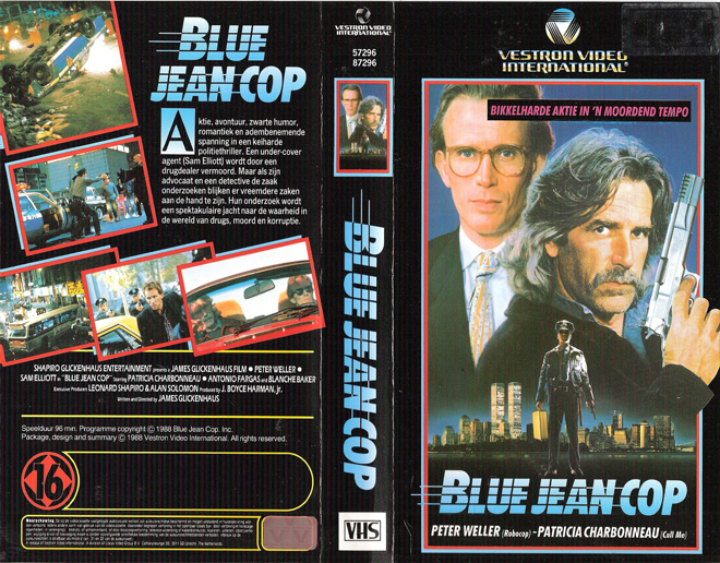 BLUE JEAN COP VESTRON, VHS COVER, VHS COVERS