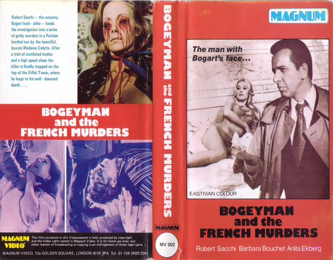 BOGEYMAN AND THE FRENCH MURDERS VHS COVER