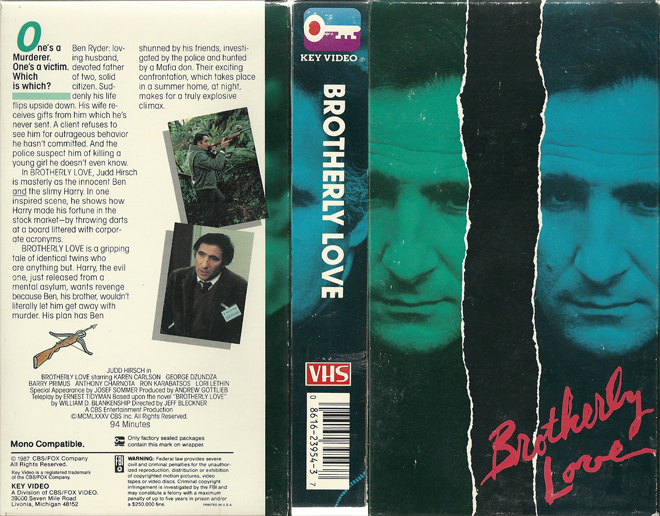 BROTHERLY LOVE, ACTION VHS, HORROR VHS, BLAXPLOITATION VHS, HORROR, ACTION EXPLOITATION, SCI-FI, MUSIC, SEX COMEDY, DRAMA, SEXPLOITATION, BIG BOX, CLAMSHELL, VHS COVERS, DVD COVER, VHS COVER, DVD COVERS