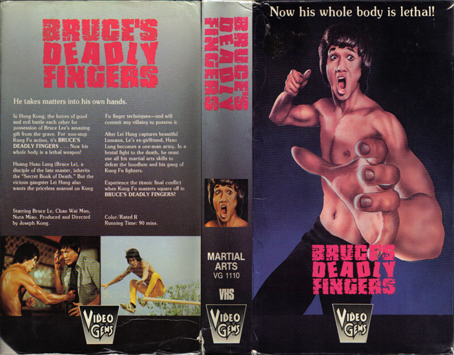 BRUCES DEADLY FINGERS BRUCEXPLOITATION VHS COVER, VHS COVERS