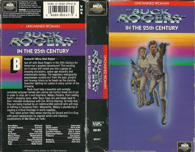 BUCK ROGERS IN THE 25TH CENTURY : UNCHAINED WOMAN VHS COVER