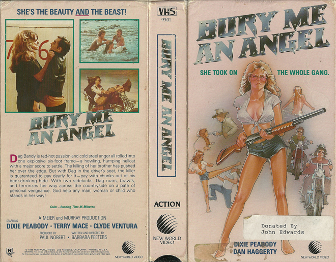 BURY ME AN ANGEL, ACTION EXPLOITATION VHS COVER