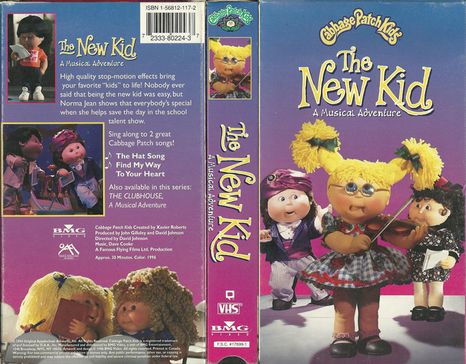 CABAGE PATCH KIDS : THE NEW KID A MUSICAL ADVENTURE VHS COVER, VHS COVERS