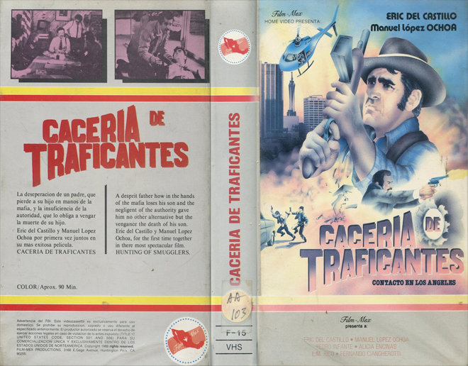 CACERIA DE TRAFICANTES, ACTION VHS COVER, HORROR VHS COVER, BLAXPLOITATION VHS COVER, HORROR VHS COVER, ACTION EXPLOITATION VHS COVER, SCI-FI VHS COVER, MUSIC VHS COVER, SEX COMEDY VHS COVER, DRAMA VHS COVER, SEXPLOITATION VHS COVER, BIG BOX VHS COVER, CLAMSHELL VHS COVER, VHS COVER, VHS COVERS, DVD COVER, DVD COVERS
