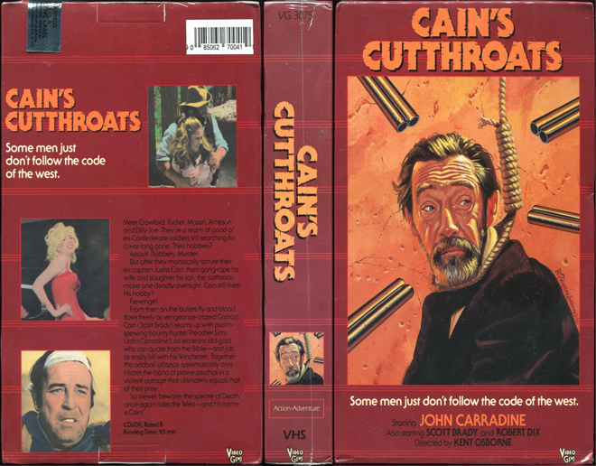 CAINS CUTTHROATS, VHS COVER, VHS COVERS