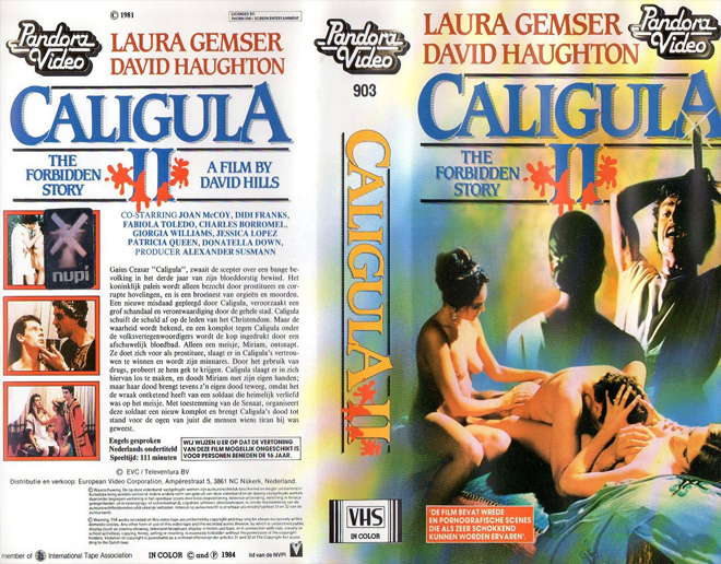 CALIGULA 2 : THE FORBIDDEN STORY  VHS COVER