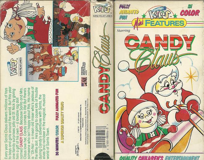 CANDY CLAUS JUST FOR KIDS MINI FEATURES VHS COVER, VHS COVERS