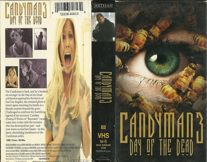 CANDYMAN 3 - DAY OF THE DEAD VHS, ACTION VHS COVER, HORROR VHS COVER, BLAXPLOITATION VHS COVER, HORROR VHS COVER, ACTION EXPLOITATION VHS COVER, SCI-FI VHS COVER, MUSIC VHS COVER, SEX COMEDY VHS COVER, DRAMA VHS COVER, SEXPLOITATION VHS COVER, BIG BOX VHS COVER, CLAMSHELL VHS COVER, VHS COVER, VHS COVERS, DVD COVER, DVD COVERS