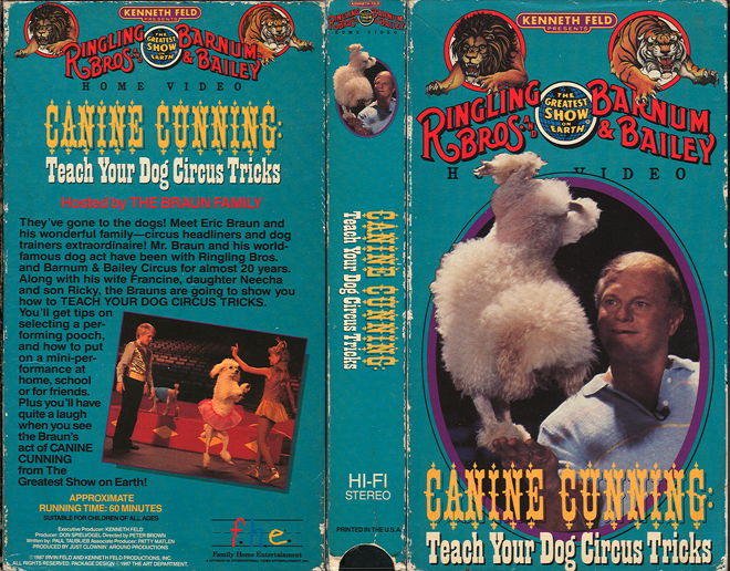 CANINE CUNNING : TEACH YOUR DOG CIRCUS TRICKS, ACTION VHS COVER, HORROR VHS COVER, BLAXPLOITATION VHS COVER, HORROR VHS COVER, ACTION EXPLOITATION VHS COVER, SCI-FI VHS COVER, MUSIC VHS COVER, SEX COMEDY VHS COVER, DRAMA VHS COVER, SEXPLOITATION VHS COVER, BIG BOX VHS COVER, CLAMSHELL VHS COVER, VHS COVER, VHS COVERS, DVD COVER, DVD COVERS