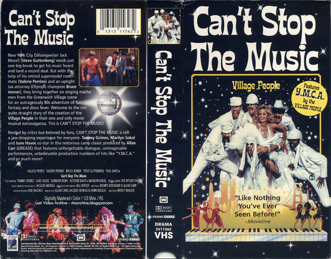 CANT STOP THE MUSIC, ACTION VHS COVER, HORROR VHS COVER, BLAXPLOITATION VHS COVER, HORROR VHS COVER, ACTION EXPLOITATION VHS COVER, SCI-FI VHS COVER, MUSIC VHS COVER, SEX COMEDY VHS COVER, DRAMA VHS COVER, SEXPLOITATION VHS COVER, BIG BOX VHS COVER, CLAMSHELL VHS COVER, VHS COVER, VHS COVERS, DVD COVER, DVD COVERS