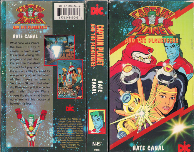 CAPTAIN PLANET AND THE PLANETEERS : HATE CANAL VHS COVER