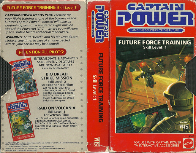CAPTAIN POWER AND THE SOLDIERS OF THE FUTURE - FUTURE FORCE TRAINING VHS COVER, ACTION VHS COVER, HORROR VHS COVER, BLAXPLOITATION VHS COVER, HORROR VHS COVER, ACTION EXPLOITATION VHS COVER, SCI-FI VHS COVER, MUSIC VHS COVER, SEX COMEDY VHS COVER, DRAMA VHS COVER, SEXPLOITATION VHS COVER, BIG BOX VHS COVER, CLAMSHELL VHS COVER, VHS COVER, VHS COVERS, DVD COVER, DVD COVERS