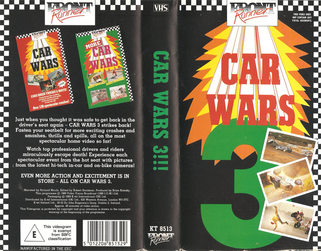 CAR WARS 3, VHS COVER, VHS COVERS