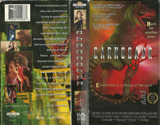CARNOSAUR 2 VHS COVER, VHS COVERS