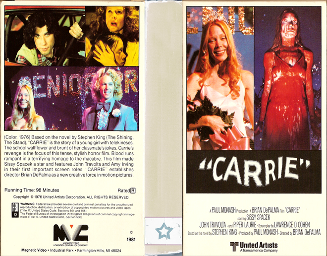 CARRIE VHS COVER