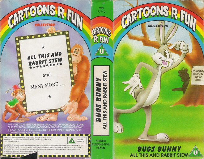 CARTOONS R FUN COLLECTION BUGS BUNNY VHS COVER, VHS COVERS
