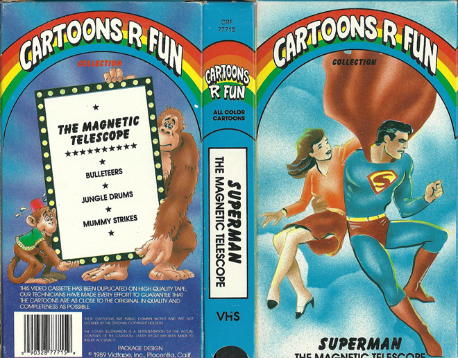 CARTOONS R FUN COLLECTION : SUPERMAN THE MAGNETIC TELESCOPE VHS COVER