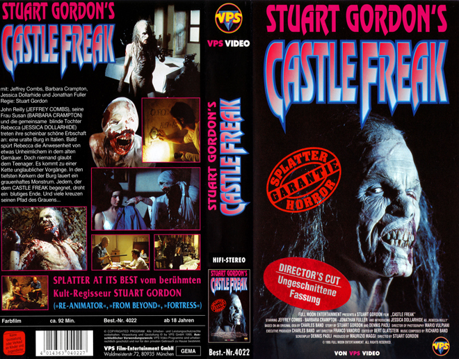 CASTLE FREAK VHS COVER