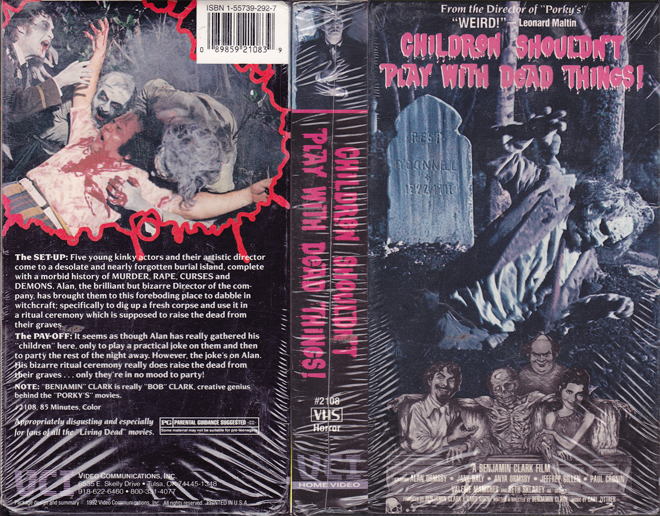 CHILDREN SHOULDNT PLAY WITH DEAD THINGS ZOMBIES VHS COVER