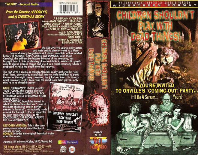 CHILDREN SHOULDNT PLAY WITH DEAD THINGS VHS COVER
