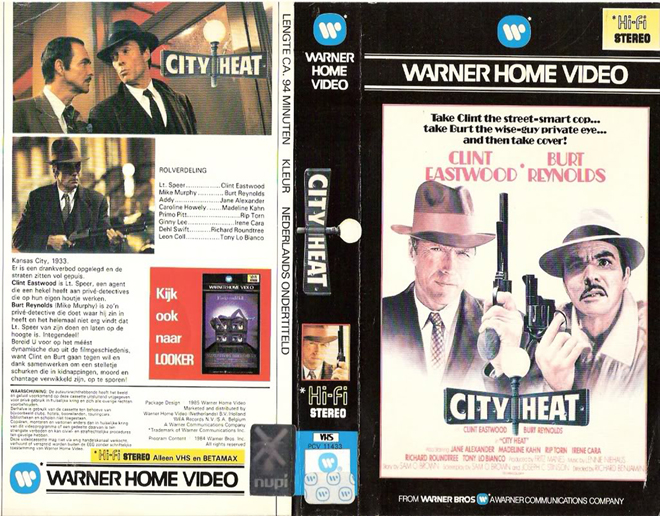 CITY HEAT, ACTION VHS COVER, HORROR VHS COVER, BLAXPLOITATION VHS COVER, HORROR VHS COVER, ACTION EXPLOITATION VHS COVER, SCI-FI VHS COVER, MUSIC VHS COVER, SEX COMEDY VHS COVER, DRAMA VHS COVER, SEXPLOITATION VHS COVER, BIG BOX VHS COVER, CLAMSHELL VHS COVER, VHS COVER, VHS COVERS, DVD COVER, DVD COVERS