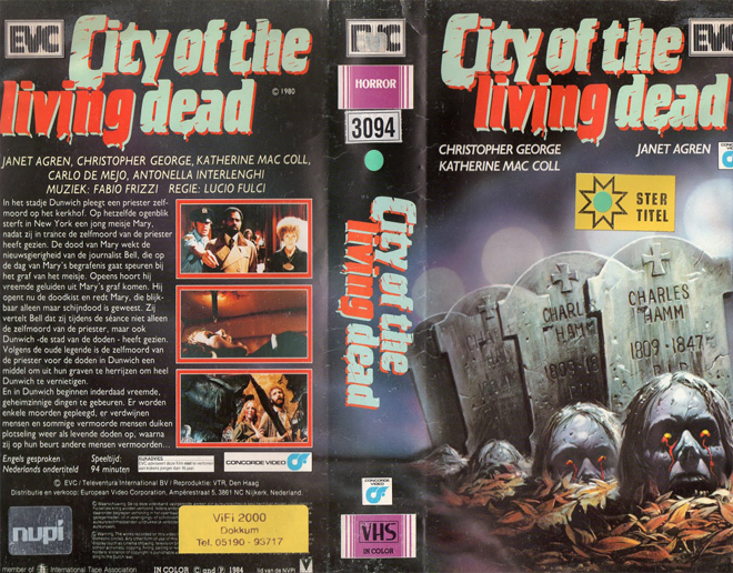 CITY OF THE LIVING DEAD CHRISTOPHER GEORGE VHS COVER