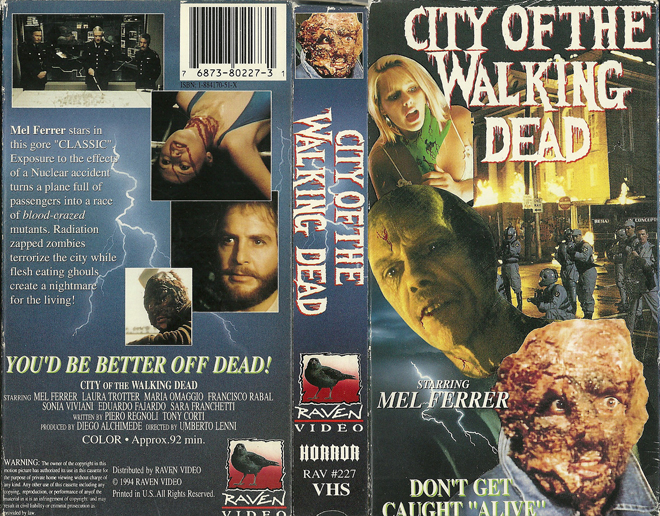 CITY OF THE WALKING DEAD RAVEN VIDEO MEL FERRER VHS COVER
