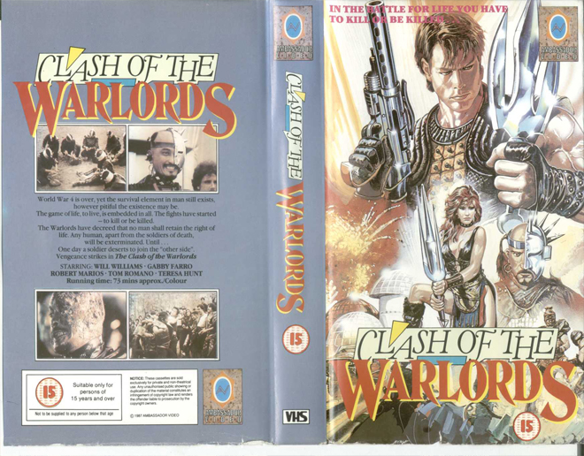 CLASH OF THE WARLORDS VHS COVER, VHS COVERS