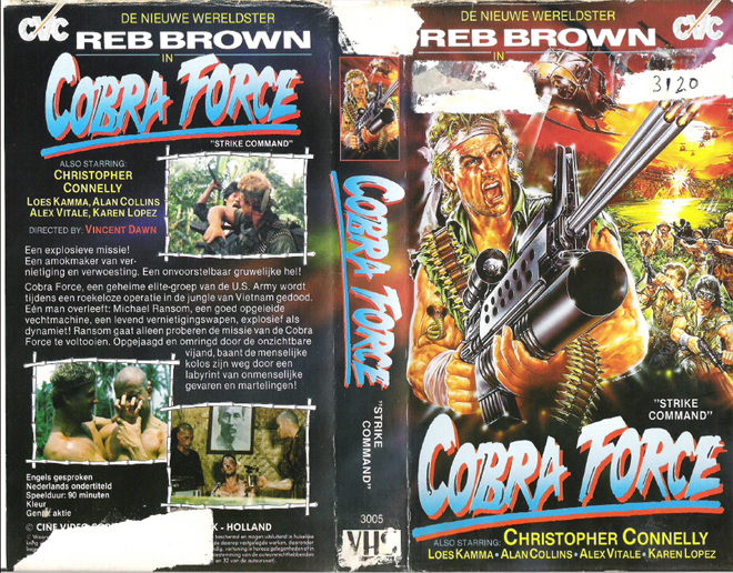 COBRA FORCE, HORROR, ACTION EXPLOITATION, ACTION, HORROR, SCI-FI, MUSIC, THRILLER, SEX COMEDY, DRAMA, SEXPLOITATION, BIG BOX, CLAMSHELL, VHS COVER, VHS COVERS, DVD COVER, DVD COVERS