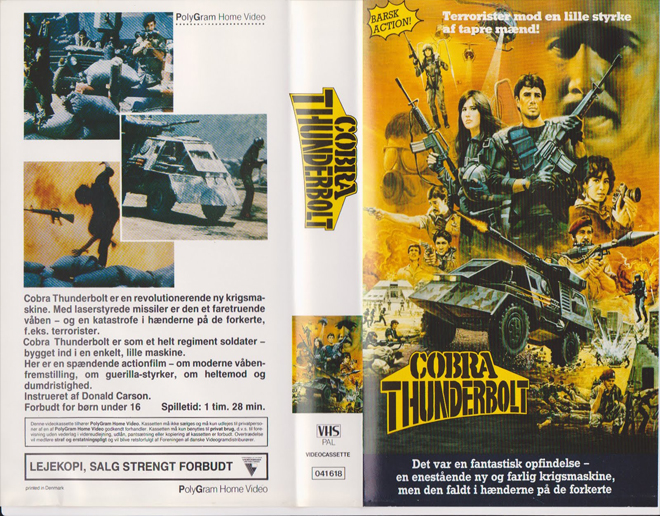 COBRA THUNDERBOLT VHS COVER
