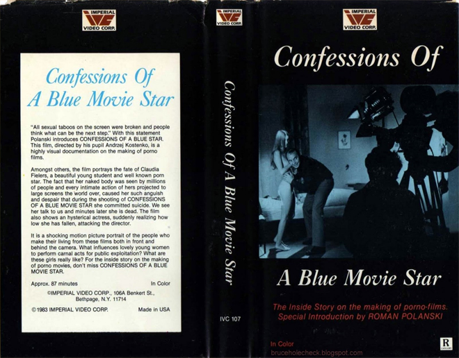 CONFESSIONS OF A BLUE MOVIE STAR VHS COVER