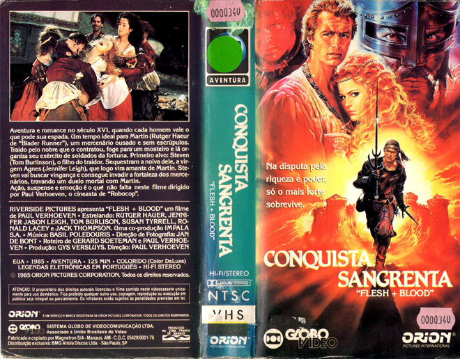 CONQUISTA SANGRENTA, FLESH AND BLOOD, BRAZIL VHS, BRAZILIAN VHS, ACTION VHS COVER, HORROR VHS COVER, BLAXPLOITATION VHS COVER, HORROR VHS COVER, ACTION EXPLOITATION VHS COVER, SCI-FI VHS COVER, MUSIC VHS COVER, SEX COMEDY VHS COVER, DRAMA VHS COVER, SEXPLOITATION VHS COVER, BIG BOX VHS COVER, CLAMSHELL VHS COVER, VHS COVER, VHS COVERS, DVD COVER, DVD COVERS