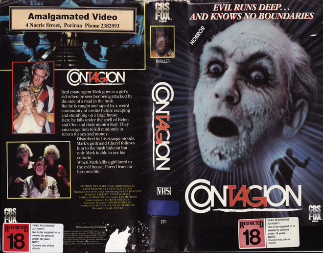 CONTAGION HORROR SCIFI VHS COVER, ACTION VHS COVER, HORROR VHS COVER, BLAXPLOITATION VHS COVER, HORROR VHS COVER, ACTION EXPLOITATION VHS COVER, SCI-FI VHS COVER, MUSIC VHS COVER, SEX COMEDY VHS COVER, DRAMA VHS COVER, SEXPLOITATION VHS COVER, BIG BOX VHS COVER, CLAMSHELL VHS COVER, VHS COVER, VHS COVERS, DVD COVER, DVD COVERS