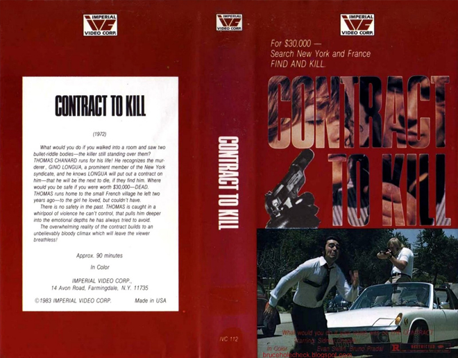 CONTRACT TO KILL VHS COVER