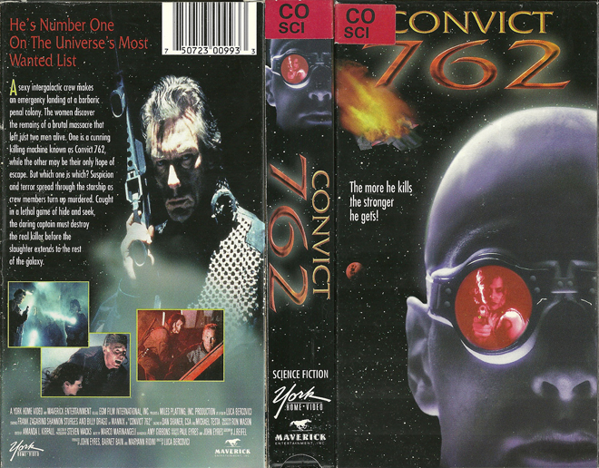 CONVICT 762 YORK HOME VIDEO SCIENCE FICTION SCIFI VHS COVER