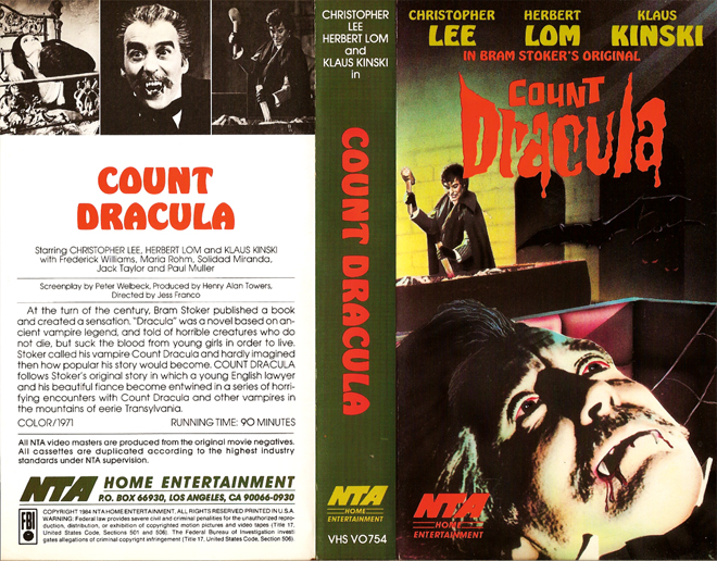COUNT DRACULA VHS COVER
